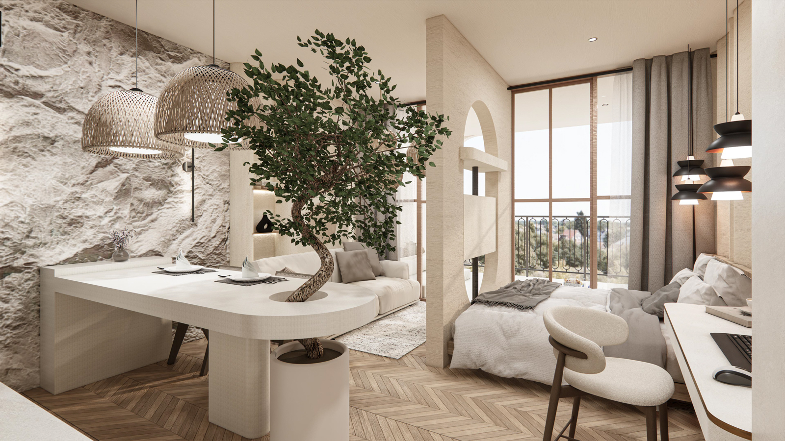 Medence az erkélyen + végtelen panoráma az óceánra – COCO Colina apartman