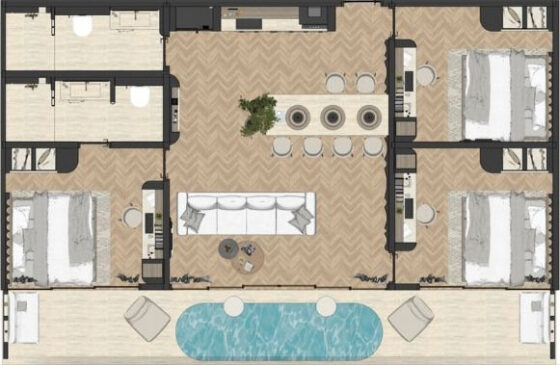 Imperio apartman alaprajz - Azoria Living